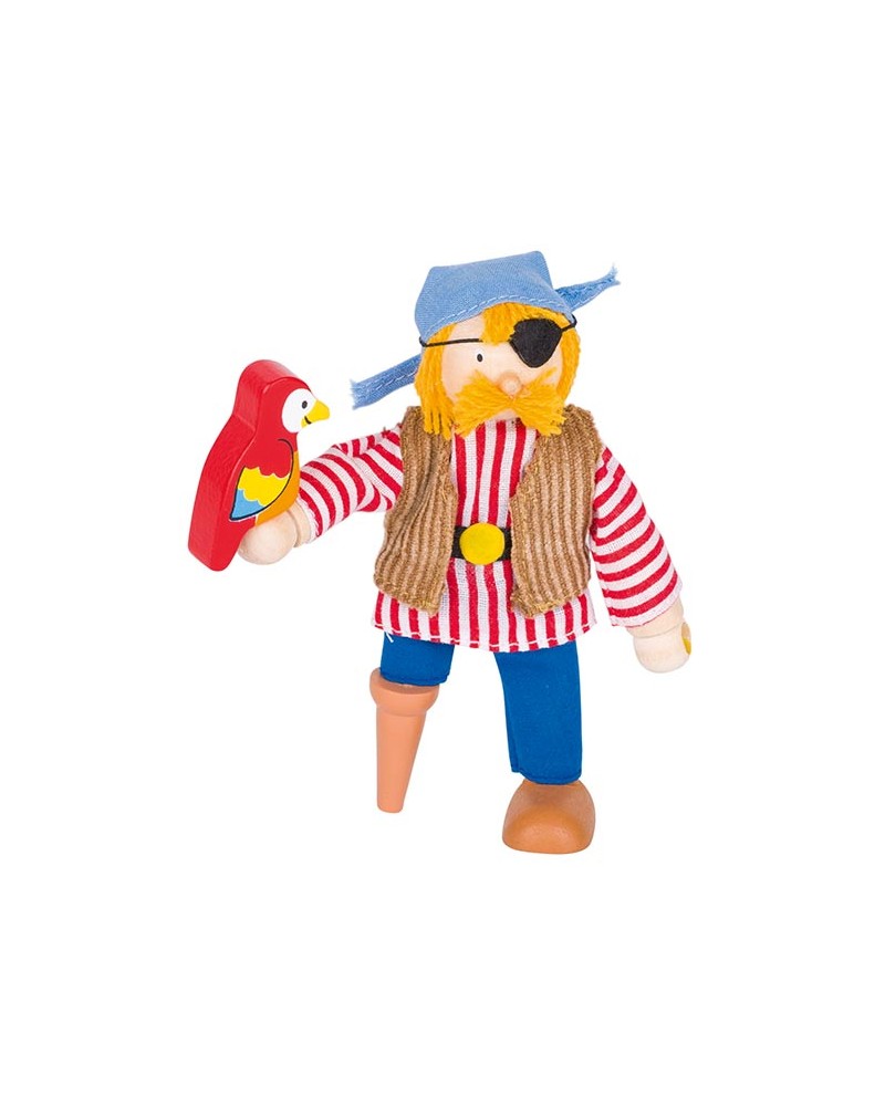 Figurine en bois articulée, Pirate Poupées et peluches  – Serpent à Lunettes