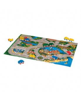 Tapis de jeu routier "Au bord de la mer" Circuits et véhicules  – Serpent à Lunettes