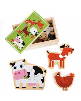 Boîte de puzzle "Animaux de la ferme" Puzzles  – Serpent à Lunettes