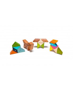 Jeu magnétique en bois Tegu Pocket prism Pastel Blocs de construction  – Serpent à Lunettes