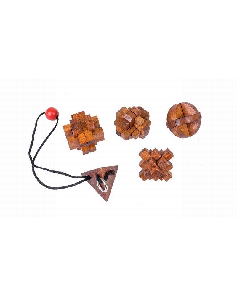 Set de 5 casse-têtes en bois Solitaires – Serpent à Lunettes Set de 5 casse-têtes en bois Solitaires – Serpent à Lunettes