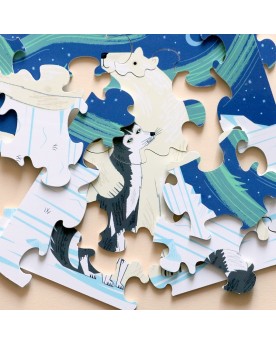 Puzzle 12 pièces L'ours et le husky Puzzles  – Serpent à Lunettes