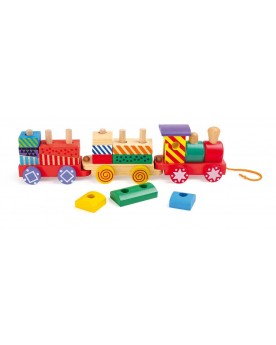 Train multicolore Jouets à tirer et pousser  – Serpent à Lunettes